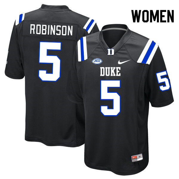 Women #5 Kimari Robinson Duke Blue Devils College Football Jerseys Stitched-Black